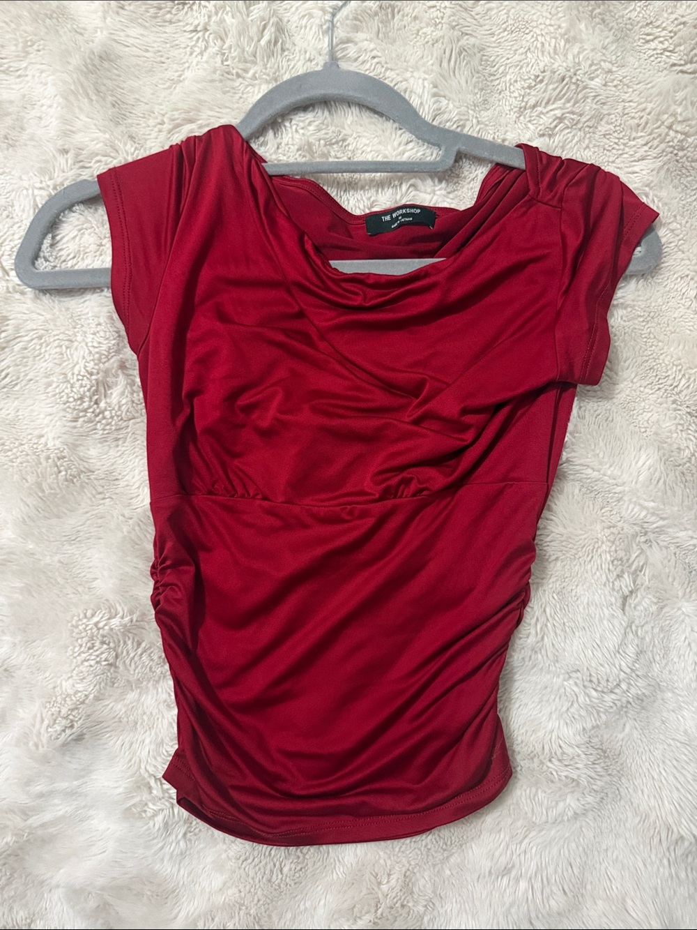 The Workshop - medium Draped Cap-Sleeve top